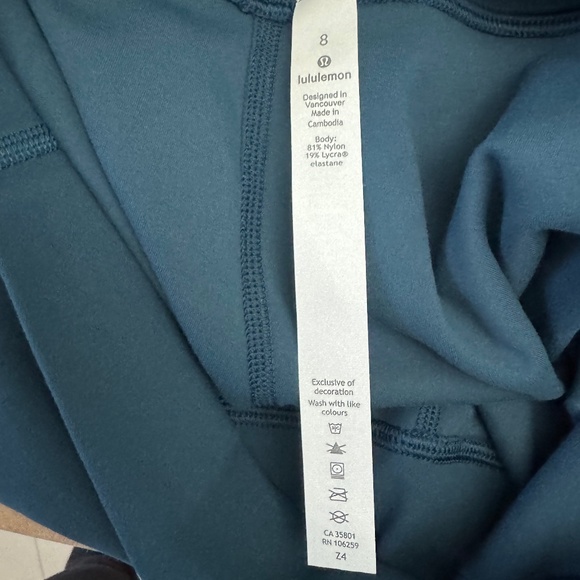 Lululemon Align High-Rise Pant 25"-color Dark Teal-size 8-NWT - Picture 4 of 5